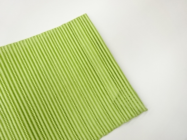  絽綴れ花葉模様織出し名古屋帯